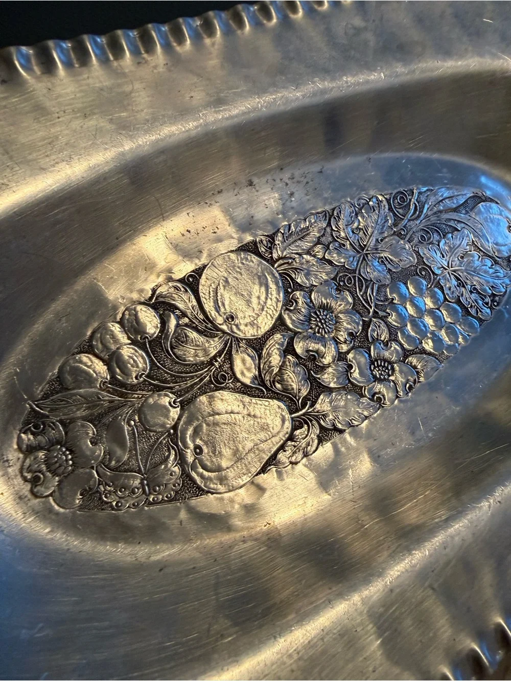 Vintage Cromwell 1950’s Hand Wrought Forged Serving Tray Platter With Handles